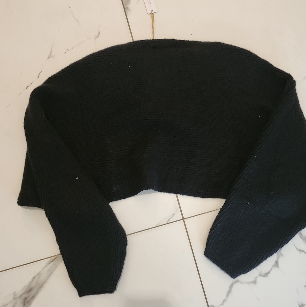 House Of Harlow Wrap Crop Knit Top Size One Size New - Picture 2 of 3